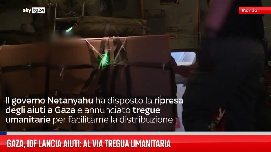 Gaza, Idf lancia aiuti: al via tregua umanitaria