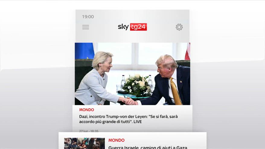 I titoli di Sky TG24 del 27 luglio, edizione delle 19