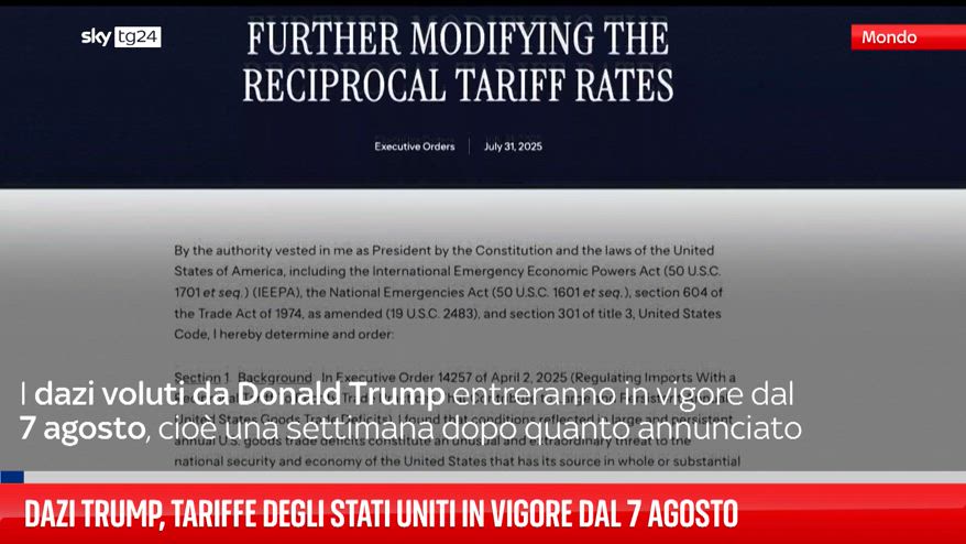 Dazi Usa, si parte il 7 agosto. Ue resta al 15%