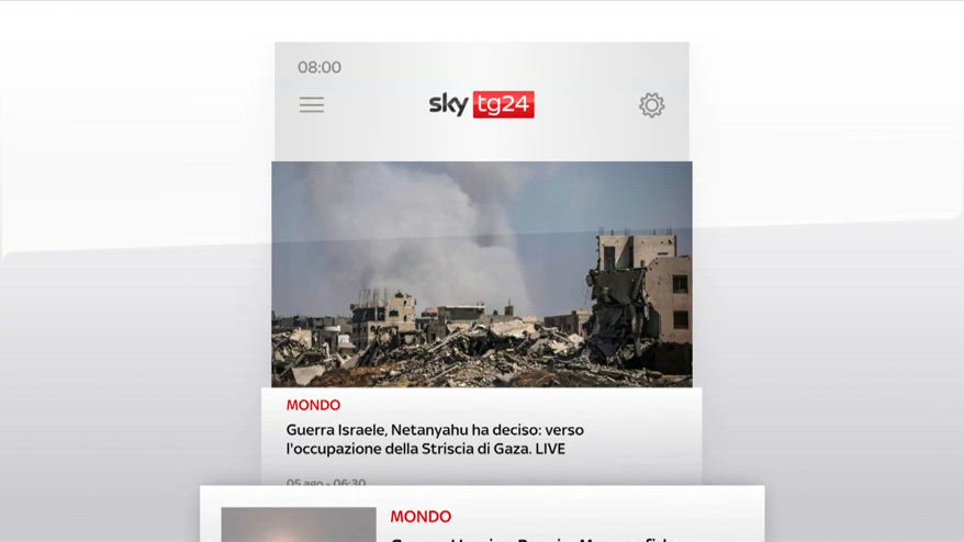 I titoli di Sky TG24 del 5 agosto, edizione delle 8