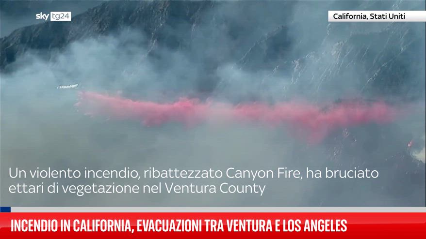 Incendio in California, evacuazioni a Ventura e Los Angeles