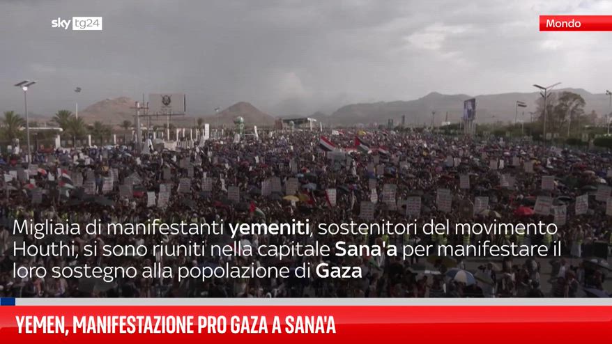 Yemen, manifestazione pro Gaza a Sana'a