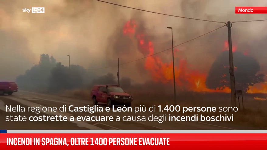 Incendi in Spagna, oltre 1400 persone evacuate 