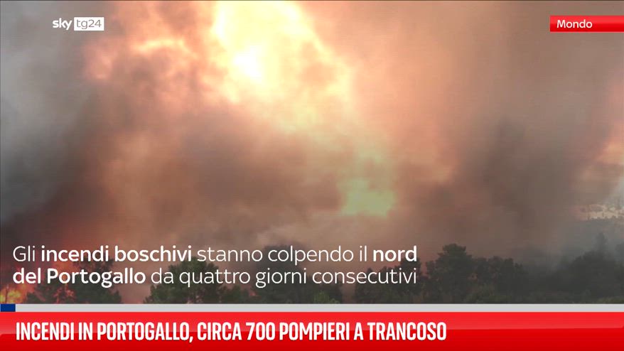  Incendi in Portogallo, circa 700 pompieri a Trancoso 