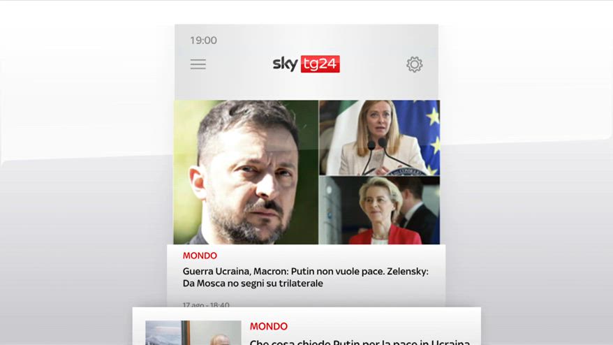 I titoli di Sky TG24 del 17 agosto, edizione delle 19