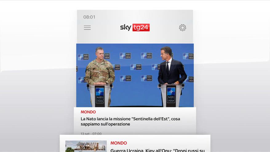 I titoli di Sky Tg24 del 13 settembre, edizione delle 8
