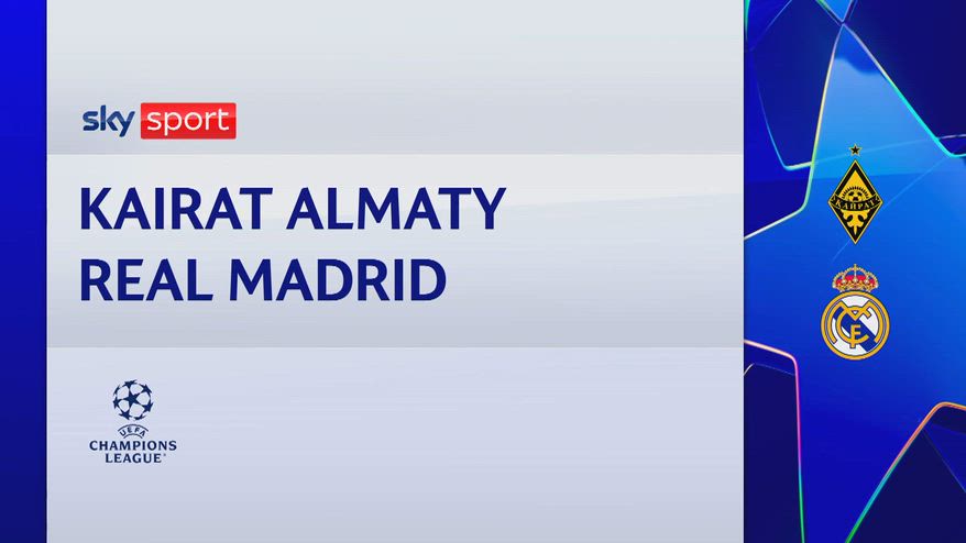 Kairat Almaty-Real Madrid 0-5: gol e highlights