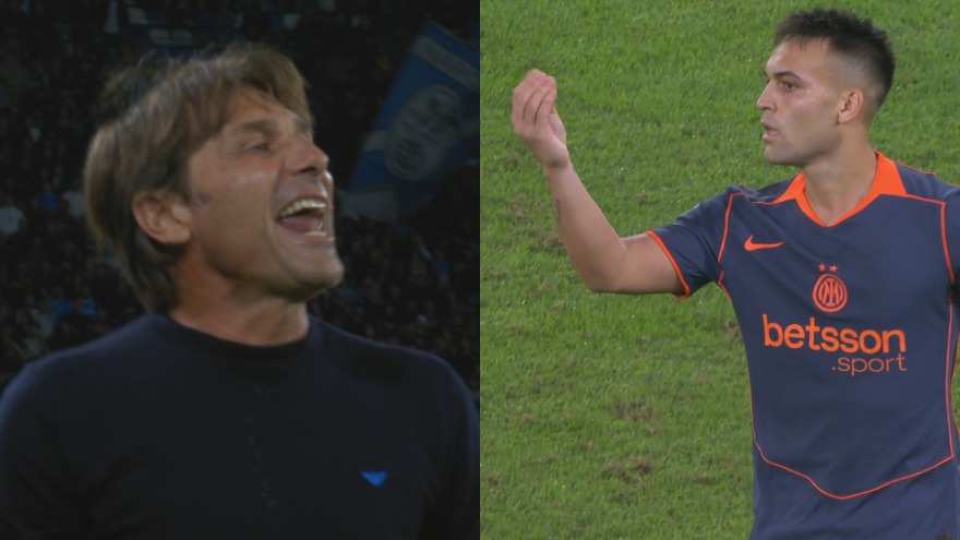 Lautaro-Conte, battibecco durante Napoli-Inter. VIDEO
