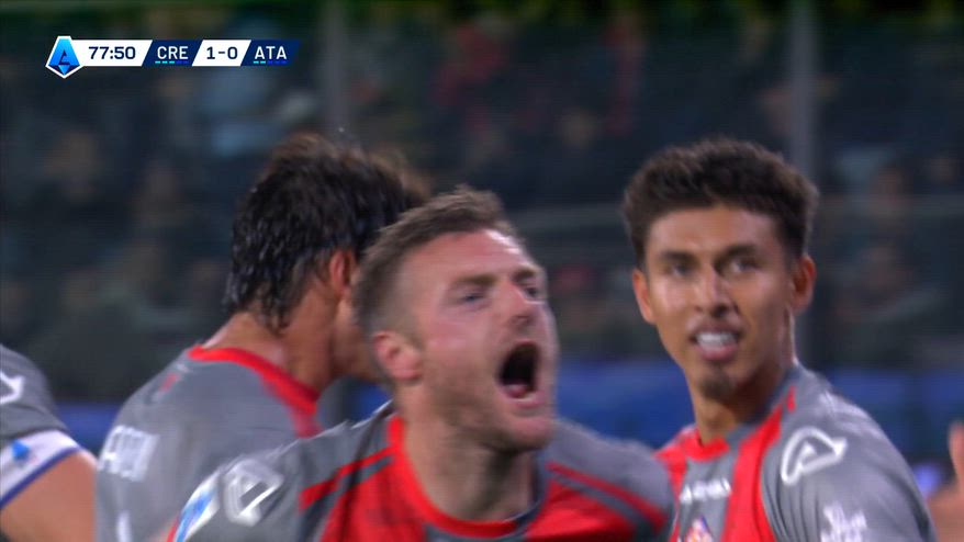 Vardy segna contro l'Atalanta, è il suo primo gol in Serie A