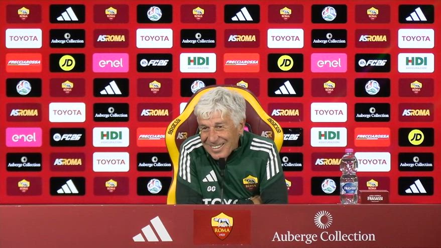 Gasperini, un gatto interrompe la conferenza pre Milan-Roma
