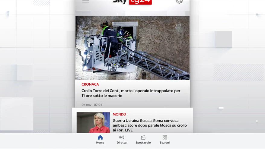I titoli di Sky TG24 del 4 novembre, edizione delle 8