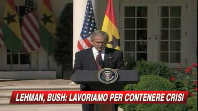 Tracollo Lehman, Bush: Lavoriamo per contenere la crisi