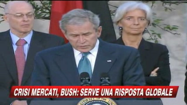 Crisi mercati, Bush: Serve forte risposta globale