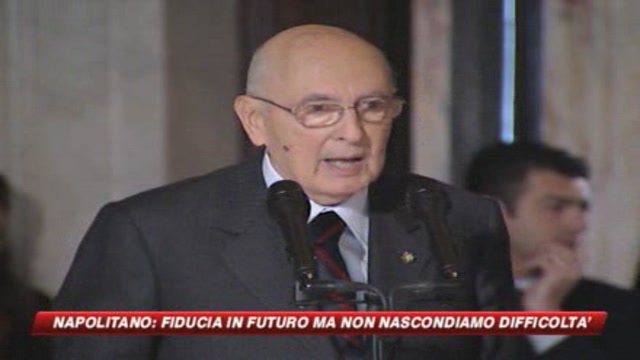 Napolitano: fiducia in futuro ma non nascondiamo difficoltà