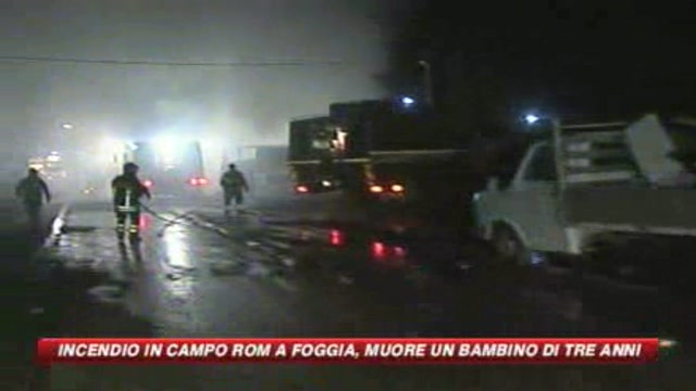 Foggia, brucia un campo rom: muore un bambino di 3 anni