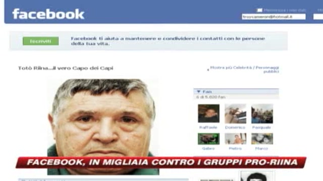 Facebook, mobilitazione sul web contro gruppi pro Riina