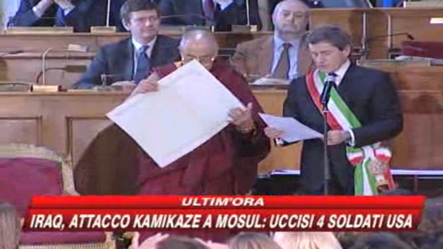 Il Dalai Lama cittadino è onorario di Roma
