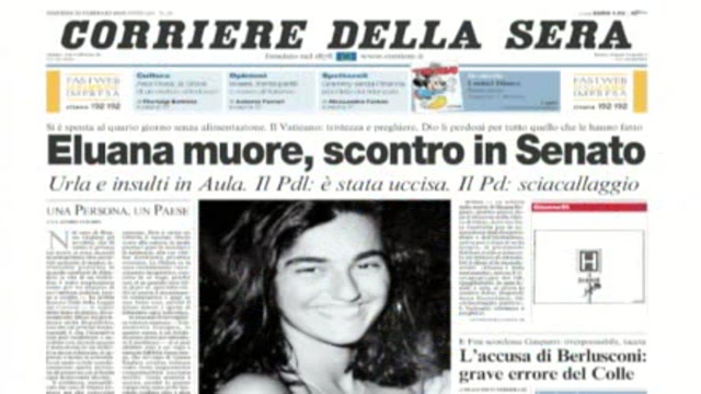 La morte di Eluana sui quotidiani italiani (10.2.2009)