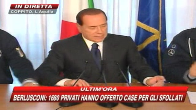Berlusconi: Dal 6 aprile, 806 gli eventi sismici