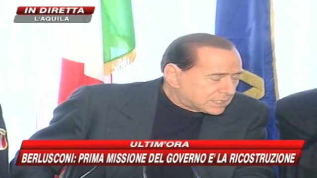 Abruzzo, Berlusconi: entro 2 mesi verifiche sulle case