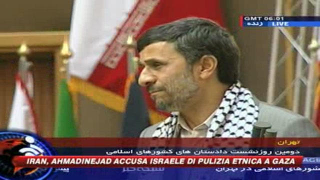 Ahmadinejad accusa Israele di pulizia etnica a Gaza