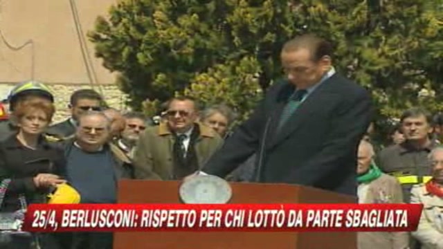 25 aprile, Berlusconi ad Onna: Sia festa di tutti