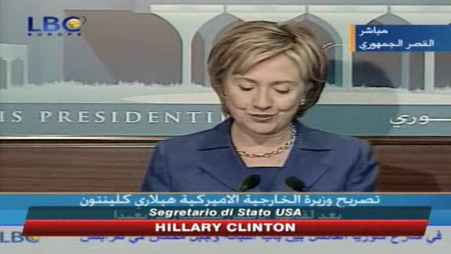 Clinton:  Usa vogliono un Libano indipendente 