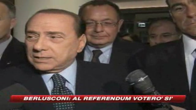 Referendum, Berlusconi: Voterò sì, non sono masochista