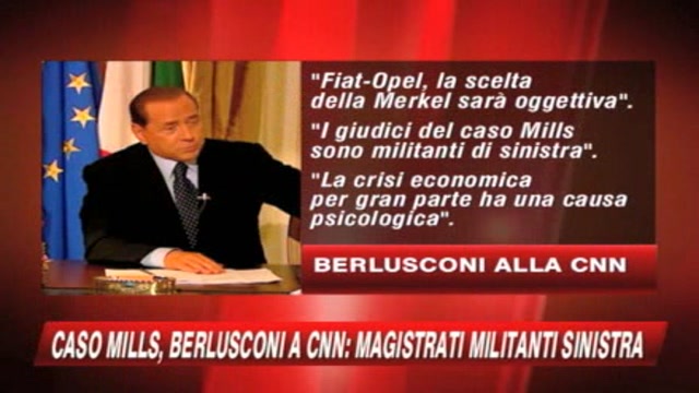 Berlusconi alla Cnn contro le toghe. Noemi? Spiegherò