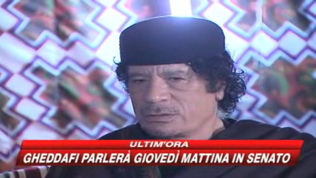 Gheddafi domani in Italia