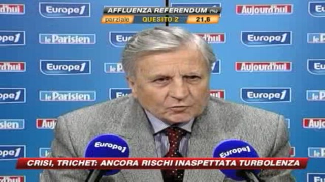 Crisi, Trichet: ancora rischi inaspettata turbolenza