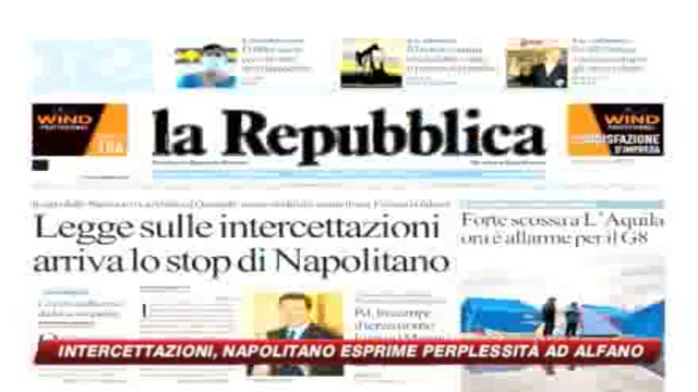 Intercettazioni, Repubblica: da Napolitano stop a ddl