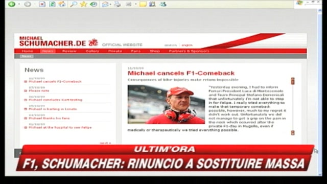 F1, Schumacher ci ripensa: Non sostituirò Massa