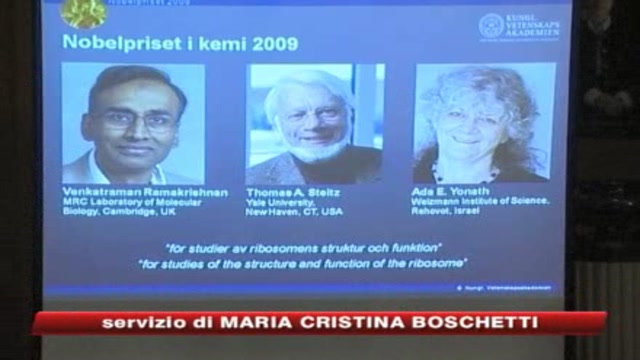 Nobel per la chimica ai 3 ricercatori sui ribosomi