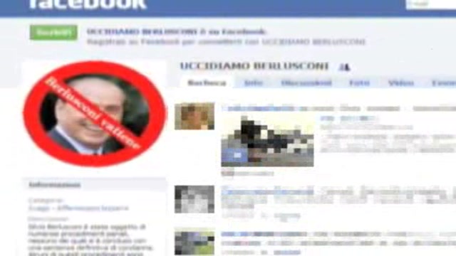 Gruppo anti-Berlusconi su Facebook, reati pesanti