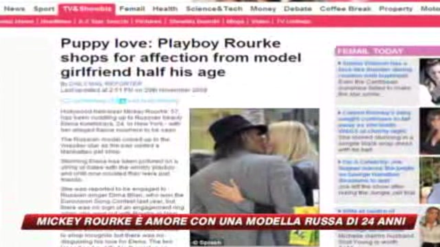 Sboccia l'amore tra Mickey Rourke e una modella russa