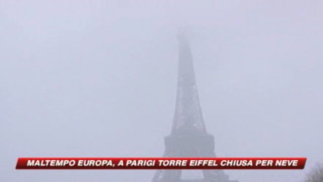 Maltempo Europa, a Parigi chiusa tour Eiffel per neve