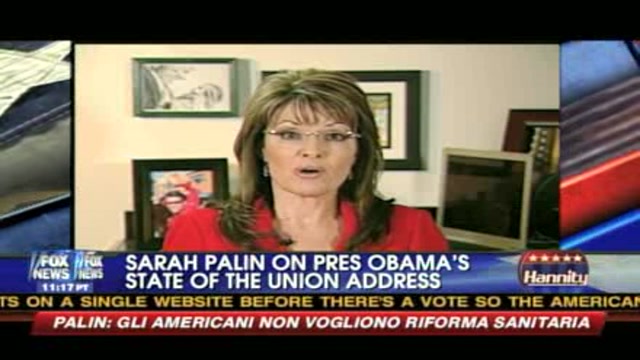 Sarah Palin: americani non vogliono riforma sanitaria 