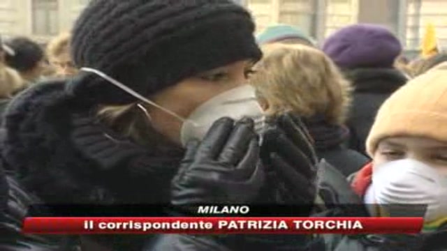 Milano, genitori e figli in piazza contro lo smog