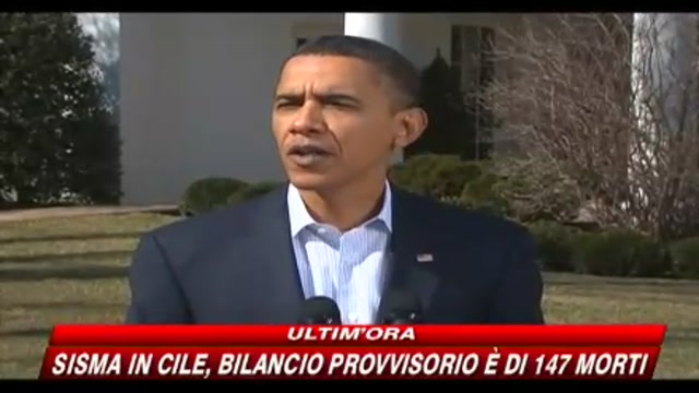 Barack Obama: pronti ad aiutare la popolazione cilena colpita dal sisma