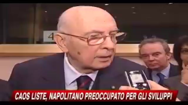 Caos liste, Napolitano preoccupato per gli sviluppi