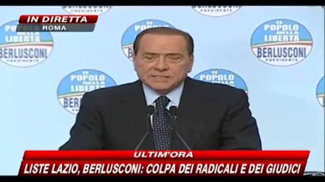 Conferenza Berlusconi – 7/a parte: nel Lazio sbagliata interpretazione della legge