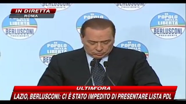 Conferenza Berlusconi – 8/a parte: sosterremo la Polverini