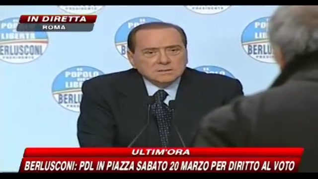 Conferenza stampa di Silvio Berlusconi sul caos liste - nona domanda/ litigio
