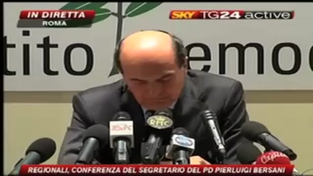 Regionali, conferenza del segretario del PD Pierluigi Bersani - sesta domanda