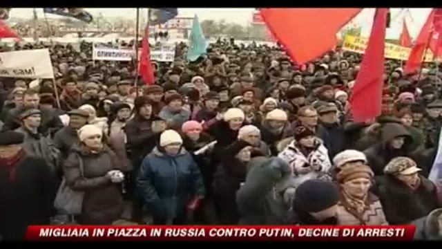 Migliaia in piazza in Russia contro Putin, decine di arresti