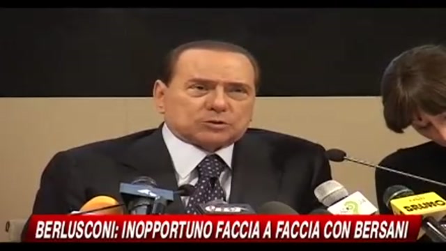 Berlusconi: inopportuno un faccia a faccia con Bersani