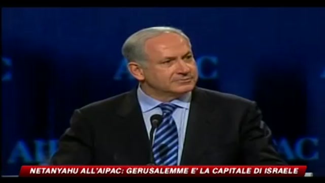 Netanyahu all'Aipac: Gerusalemme è la capitale di Israele