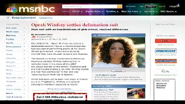 Oprah Winfrey trova l'accordo sulla diffamazione