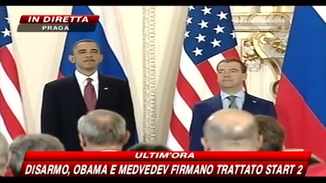 Disarmo, Obama e Medvedev firmano trattato Start 2
